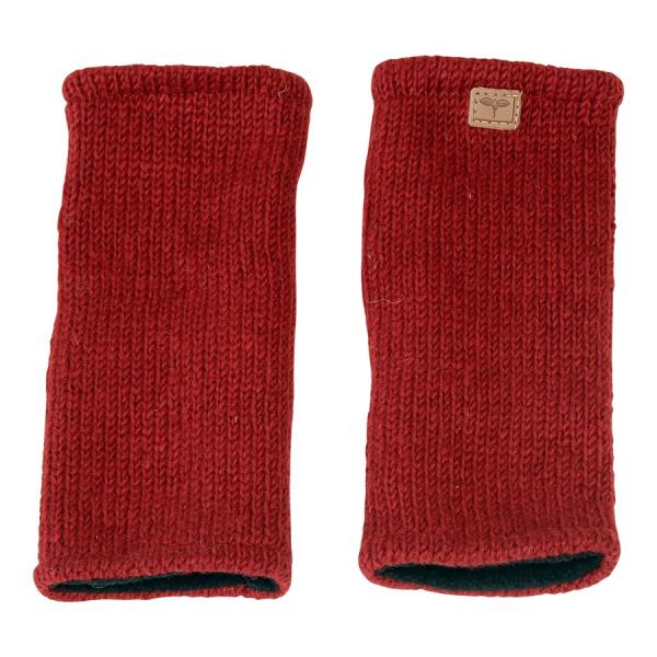 Rote Pulswärmer handgestrickt 100% Schafswolle ohne Daumen