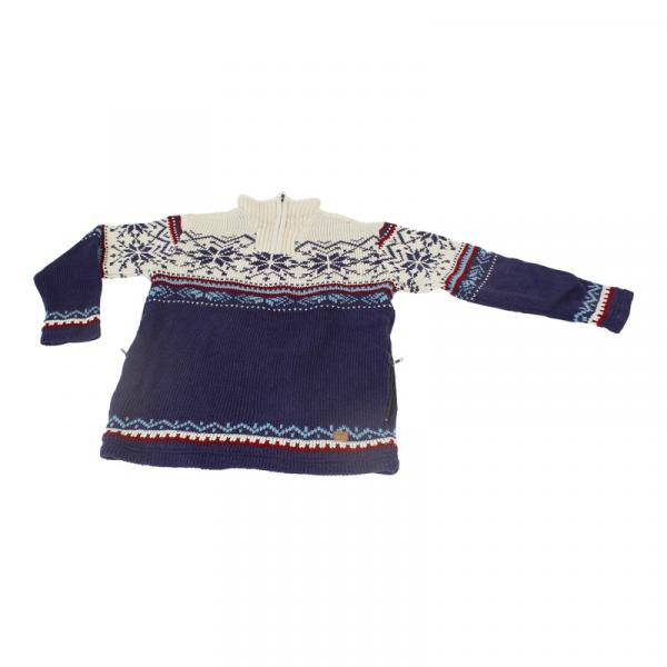 Größe XXXL Herrlicher gemusteter gestrickter Wollpullover 100% Schafswolle gefüttert Handarbeit Nepal