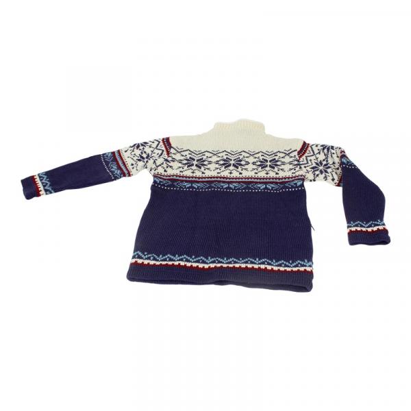 Größe XXXL Herrlicher gemusteter gestrickter Wollpullover 100% Schafswolle gefüttert Handarbeit Nepal