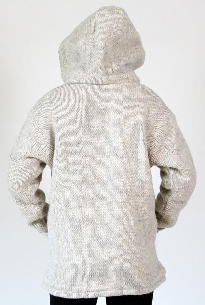 GRÖßE M NATURFARBENE WOLLJACKE 100% SCHAFSWOLLE HANDARBEIT AUS NEPAL