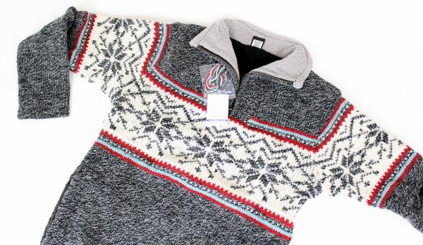 GRÖßE XXXL  Herrlicher gestrickter Wollpullover 100% Schafswolle Handarbeit Nepal