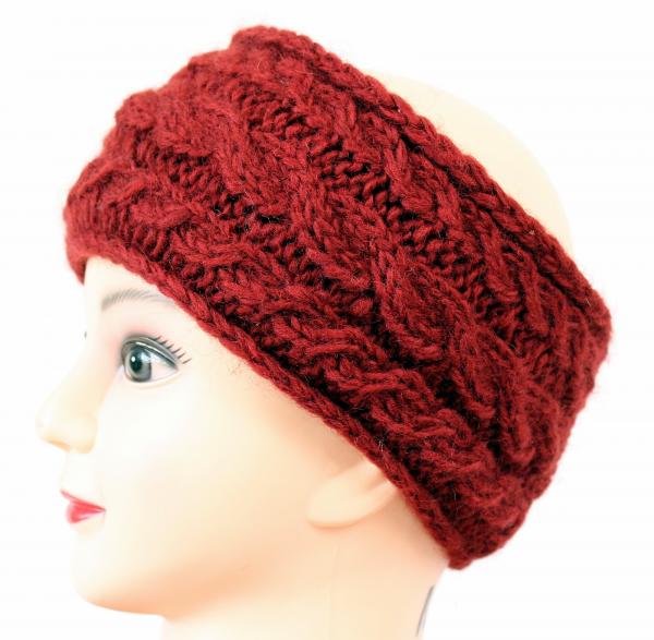 ROTES STIRNBAND MODEL 3 100% WOLLE MIT FLEECE GEFÜTTERT HANDARBEIT NEPAL