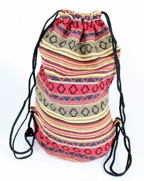 RUNDER BODEN TASCHE BAGGY RUCKSACK BACKPACK HANDARBEIT 100% BAUMWOLLE  Nr.3