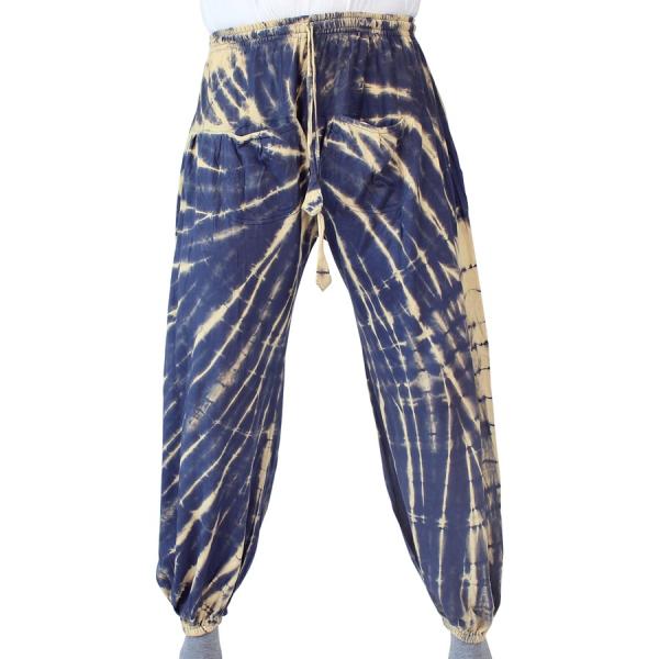 Blaue gebatikte Ballonhose mit Taschen Handarbeit aus Nepal