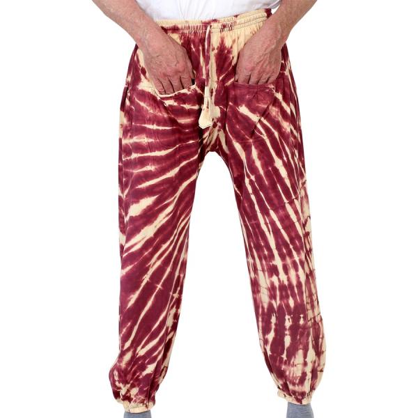 Rote gebatikte Ballonhose mit Taschen Handarbeit aus Nepal