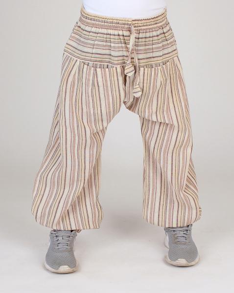 NATURGESTREIFTE ALADIN KINDERHOSE HANDARBEIT NEPAL