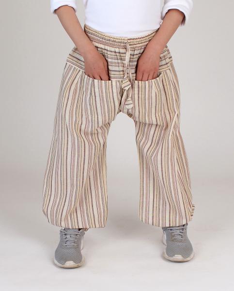 NATURGESTREIFTE ALADIN KINDERHOSE HANDARBEIT NEPAL