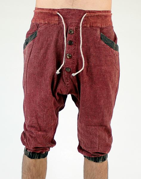 Rote kurze baggy Haremshose Einheitsgröße Pumphose Aladin Handarbeit