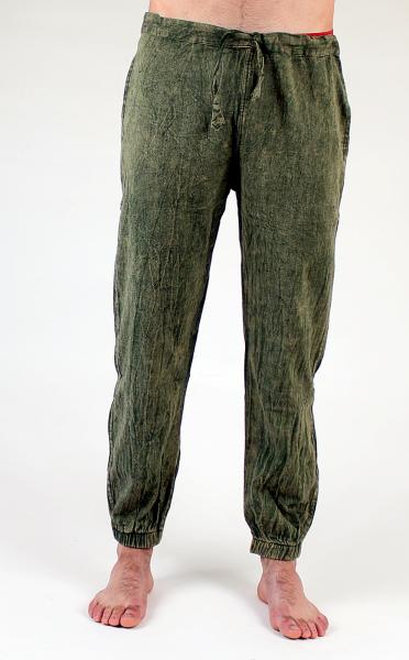 Grüne stone washed Hose aus Nepal Einheitsgröße 100% Baumwolle Handarbeit