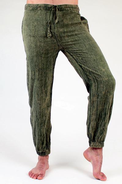 Grüne stone washed Hose aus Nepal Einheitsgröße 100% Baumwolle Handarbeit