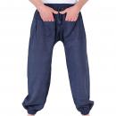 Blaue Ballonhose mit Taschen Handarbeit aus Nepal