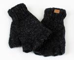 ANTHRAZITFARBENE FINGERLINGE HALBFINGERLINGE 100% WOLLE HANDARBEIT NEPAL