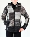 GRÖßE XL PATCHWORK WOLLJACKE 100% SCHAFSWOLLE HANDARBEIT AUS NEPAL