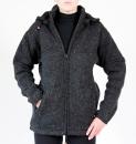 GRÖßE M ANTHRAZITFARBENE WOLLJACKE 100% SCHAFSWOLLE HANDARBEIT AUS NEPAL
